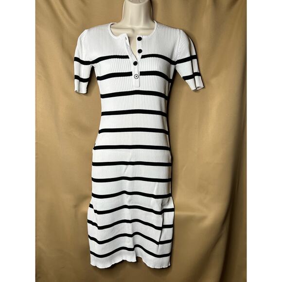 Slate & Willow Striped Henley Dress XS df1 - Picture 4 of 9